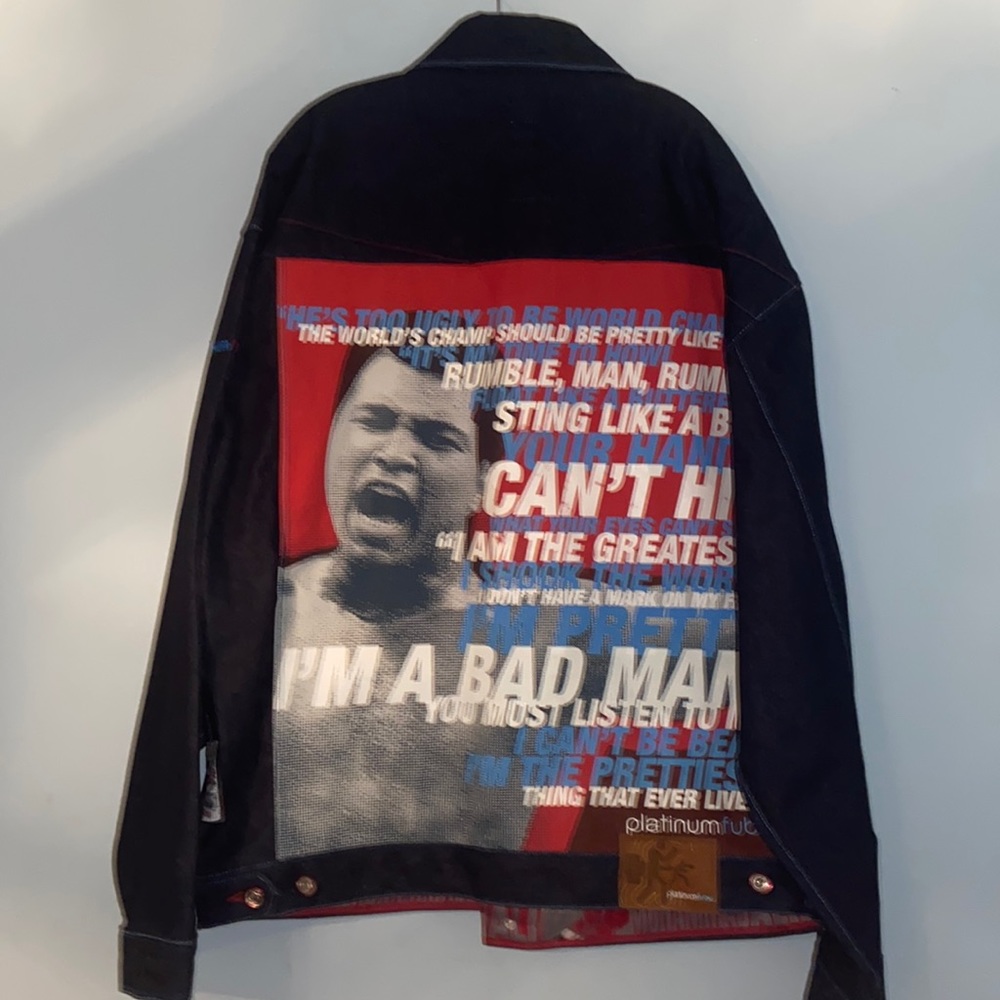 Muhammad Ali Fubu Platinum Denim Jean
Jacket Men's Sz XXL Cassius Clay Boxing.